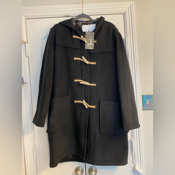 MONTGOMERY BLACK CLASSIC FIT ORIGINAL AUTHENTIC DUFFLE COAT WITH WOODEN TOGGLES - Picture 5 of 9